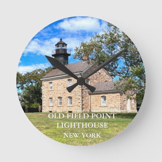 Old Field Point Lighthouse, New York Round Clock (Front)