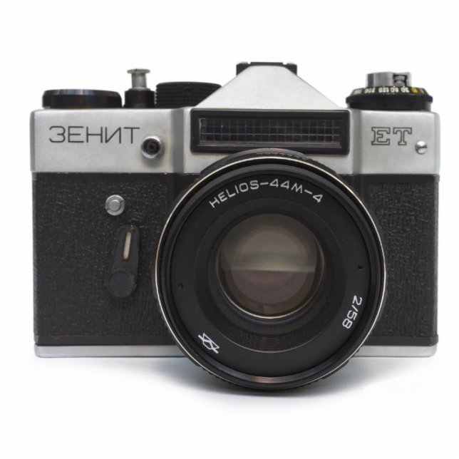 Old film camera standing photo sculpture (Front)