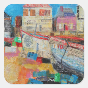 Old Fishing Boats 2013 Square Sticker