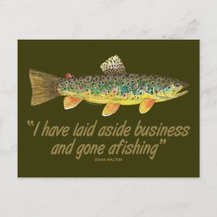 Old Fishing Words Postcard