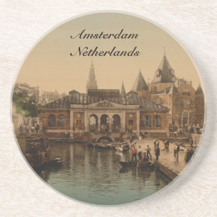 Old Fishmarket and Bourse, Amsterdam, Netherlands Coaster
