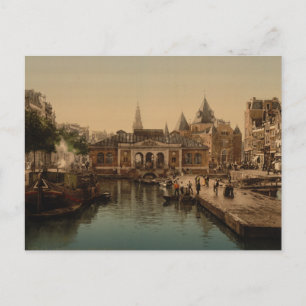 Old Fishmarket and Bourse, Amsterdam, Netherlands Postcard