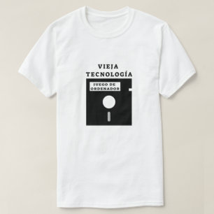 old floppy disc and Spanish text: vieja tecnologí T-Shirt