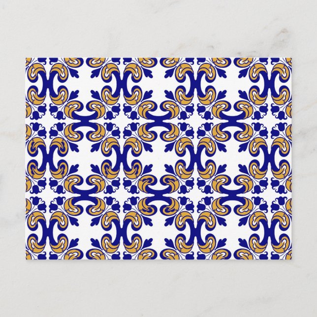 Old floral tiles postcard (Front)