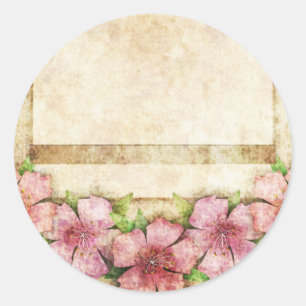 Old floral Wallpaper Classic Round Sticker