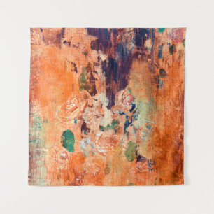 Old floral wallpaper grunge backround with vignett tapestry