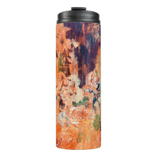 Old floral wallpaper grunge backround with vignett thermal tumbler