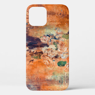 Old floral wallpaper, grunge vignette. iPhone 12 case