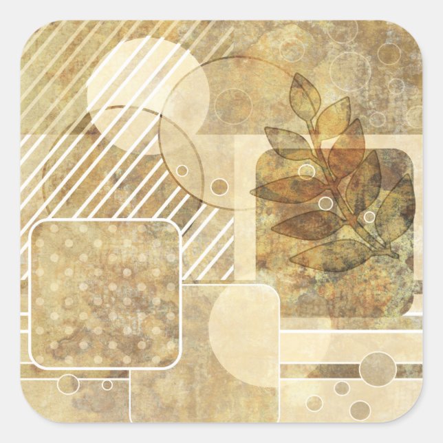 Old floral Wallpaper Square Sticker (Front)