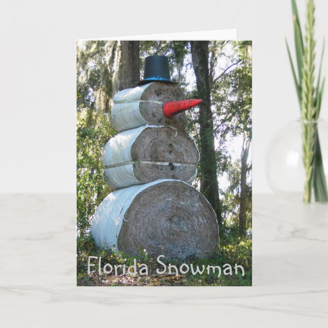 Old Florida Snowman Card (Front)
