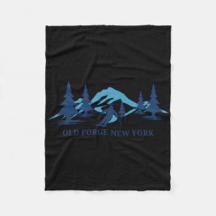 Old Forge New York Ski Resort Skiing Skier  Fleece Blanket