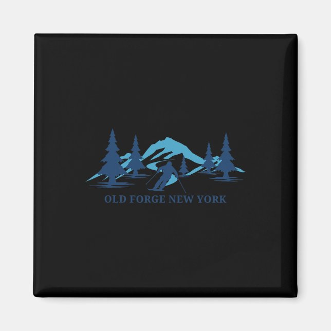 Old Forge New York Ski Resort Skiing Skier  Magnet (Front)