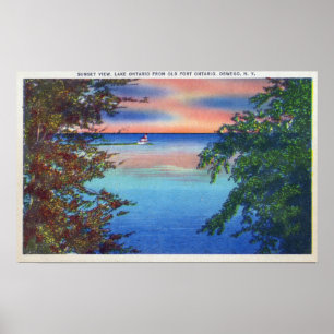 Old Fort Ontario Sunset View of Lake Ontario Poster