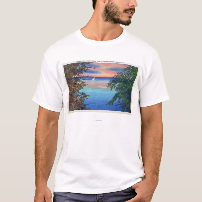 Old Fort Ontario Sunset View of Lake Ontario T-Shirt (Front)