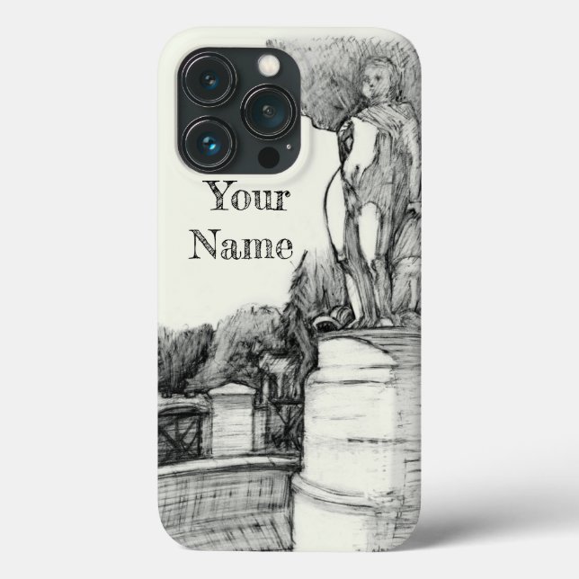 Old fountain in the park with sculpture boy Case-Mate iPhone case (Back)