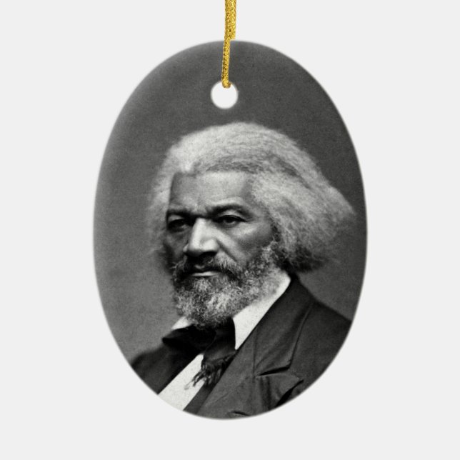 Old Fr3d3rick Bailey Douglas African American Hero Ceramic Tree Decoration (Front)