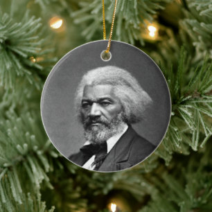 Old Fr3d3rick Bailey Douglas African American Hero Ceramic Tree Decoration