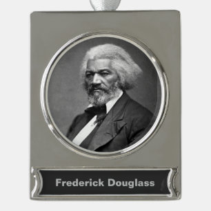 Old Fr3d3rick Bailey Douglas African American Hero Silver Plated Banner Ornament