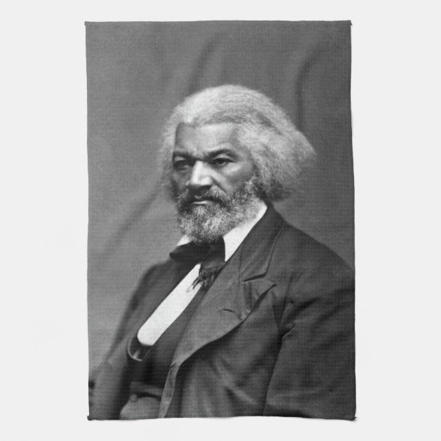 Old Fr3d3rick Bailey Douglas African American Hero Tea Towel (Vertical)