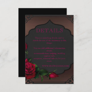  Old Frame Gothic Red Roses Details  Enclosure Card