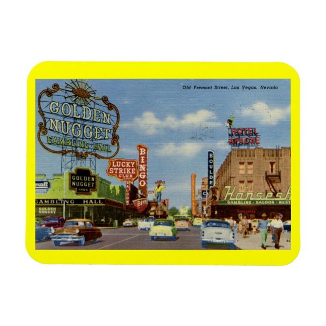 Old Fremont St., Las Vegas Vintage  Magnet (Horizontal)