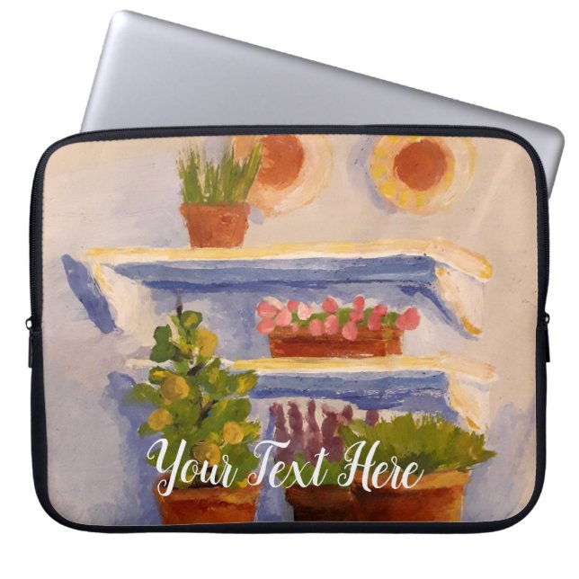 Old French Country Sunny Outdoor Shelves Laptop Sleeve (Front)
