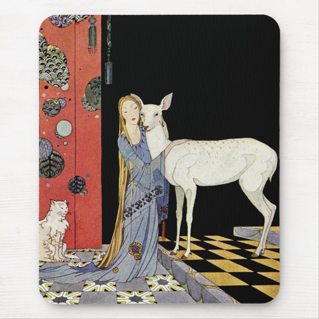 Old French Fairy Tales: Bonne-Biche Mouse Mat (Front)