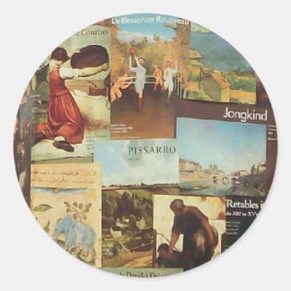 Old French Paris Poster Advertisement Collage III Classic Round Sticker