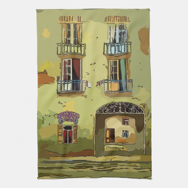 Old French Quarter Bakery Tea Towel (Vertical)