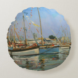 Old Gaffers Yarmouth Isle of Wight 2011 Round Cushion
