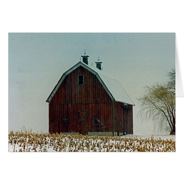 Old Gambrel Roof Barn on a Snowy Day (Front Horizontal)