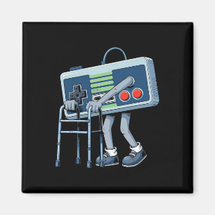 Old Gamer Retro Video Game Old Gamer 80s Funny For Magnet