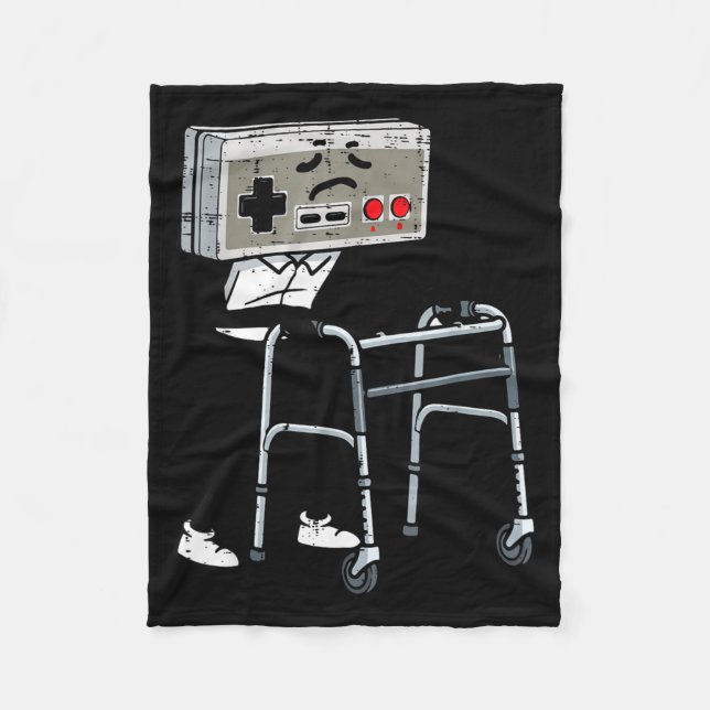 Old Gaming Controller Walker Funny Gamer Men Women Fleece Blanket (Front)