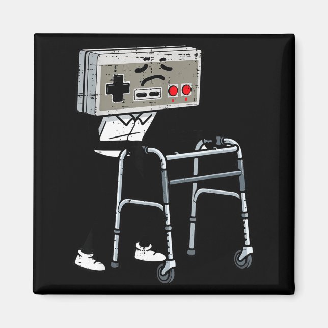 Old Gaming Controller Walker Funny Gamer Men Women Magnet (Front)