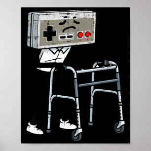Old Gaming Controller Walker Funny Gamer Men Women Poster