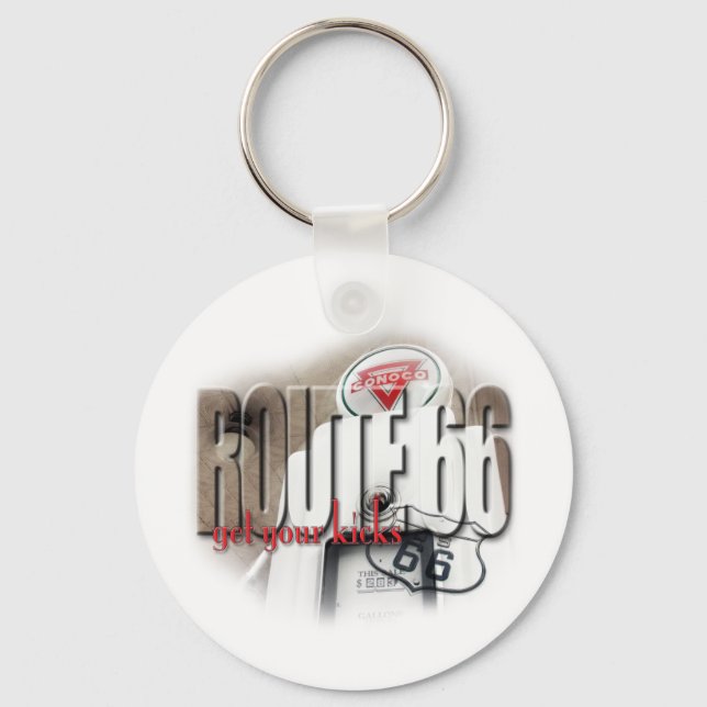 Old Gas Pump - Route 66 Key Ring (Front)