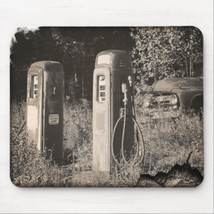 Old Gas Pumps Mouse Mat