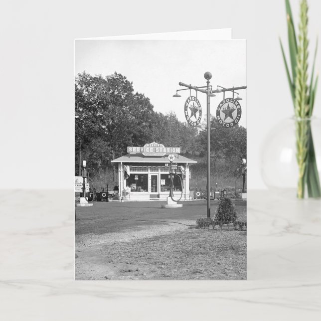 Old gas station, 1925 card (Front)
