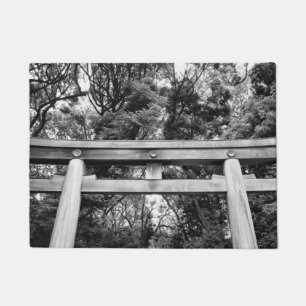 Old gate at Meiji Shrine in Yoyogi Park in Tokyo Doormat