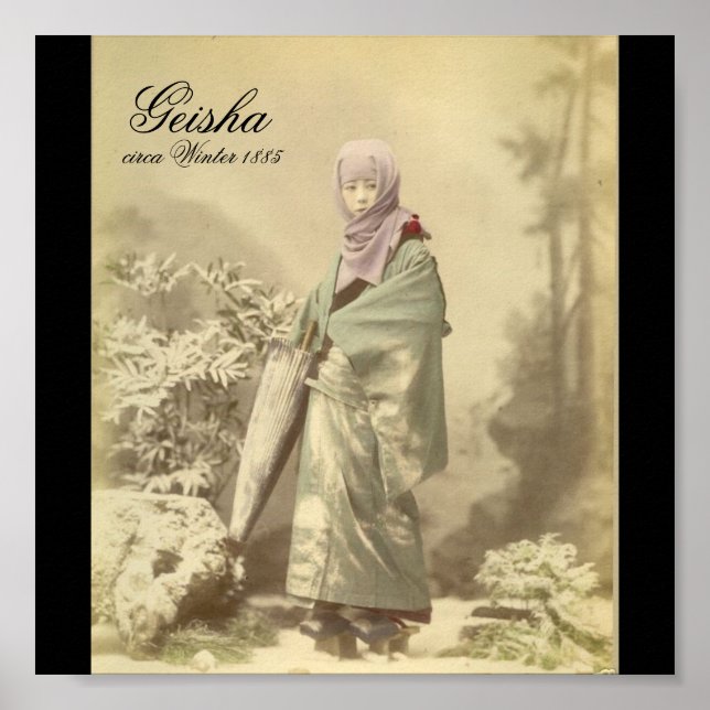 Old Geisha photo circa Winter 1885 Poster (Front)