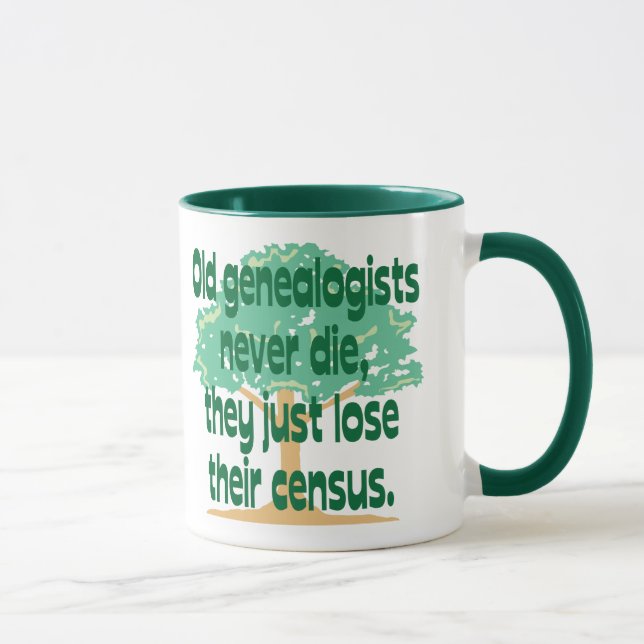 Old Genealogists Never Die Mug (Right)