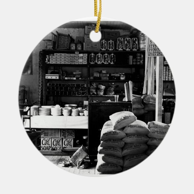 OLD GENERAL STORE CERAMIC TREE DECORATION (Front)