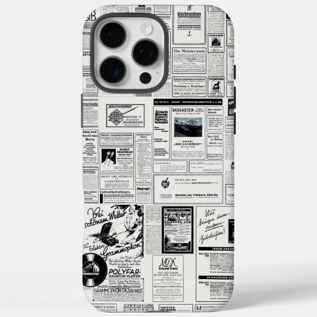 Old German Newspaper Ads from the early 1900's Case-Mate iPhone Case (Back)