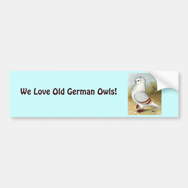 Old German Owl Standing Tall Bumper Sticker (Front)