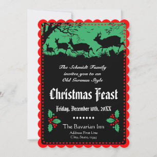 Old German Style Christmas Party or Banquet Invitation