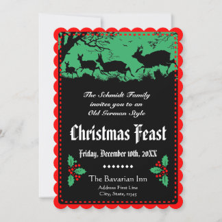 Old German Style Christmas Party or Banquet Invitation