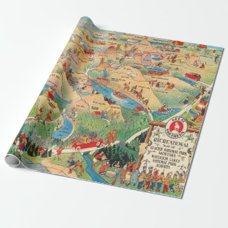 Old Glacier National Park Map (1925) Wrapping Paper