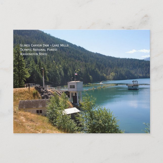Old Glines Canyon Dam Postcard (Front)