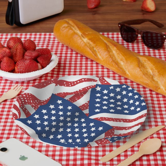 Old Glory All American - USA Flag  Paper Plate (Picnic)