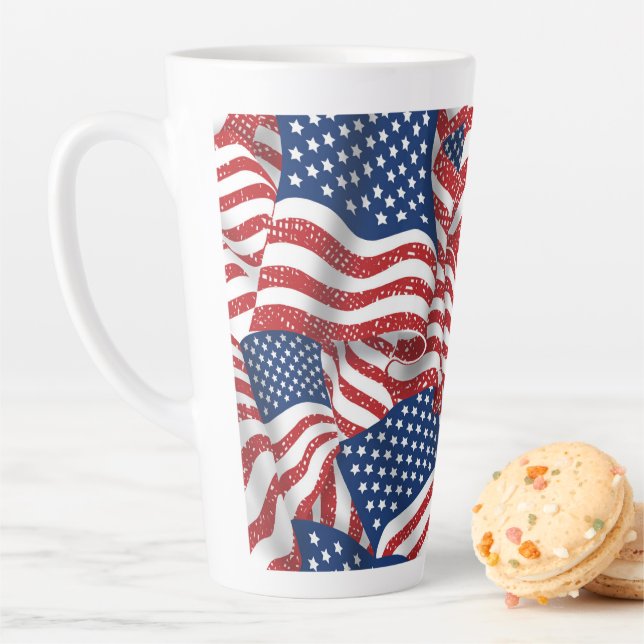 Old Glory All American - USA Flag Patroit Latte Mug (In Situ)
